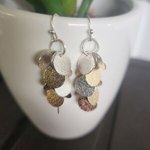 Elegant Silver and Gold Dangle Earrings